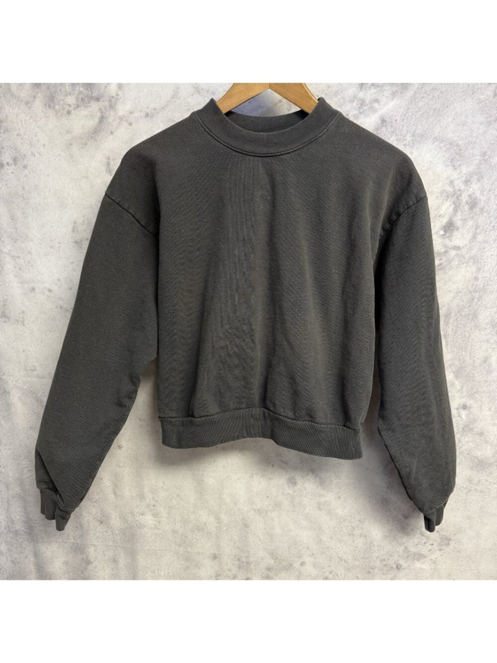 Los Angeles Apparel 14os Heavy Fleece Sweatshirt Womens Small Faded Crop Style